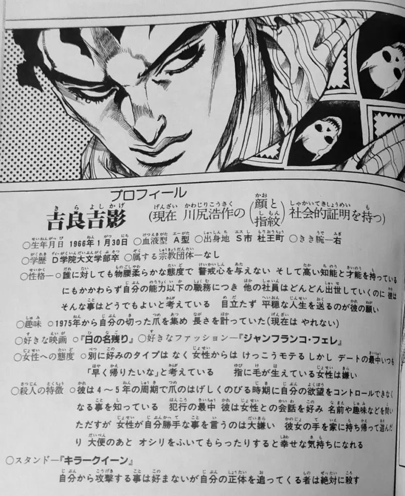 吉良吉影　プロフィール
